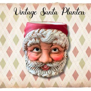 Vintage Christmas Santa Claus Head Planter 4"